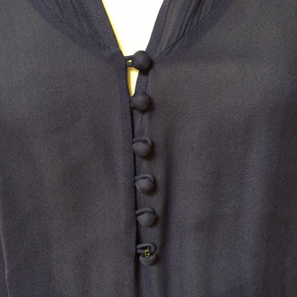 Navy blue silk Parker dress - Picture 2 of 7